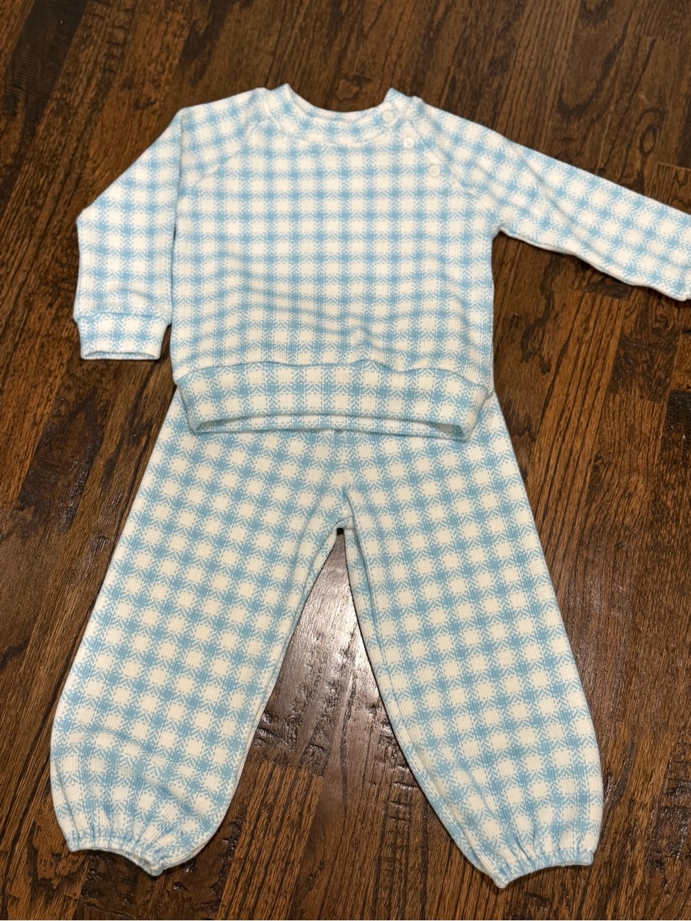 Boys Cecil and Lou Blue Plaid Jogging Suit 3T